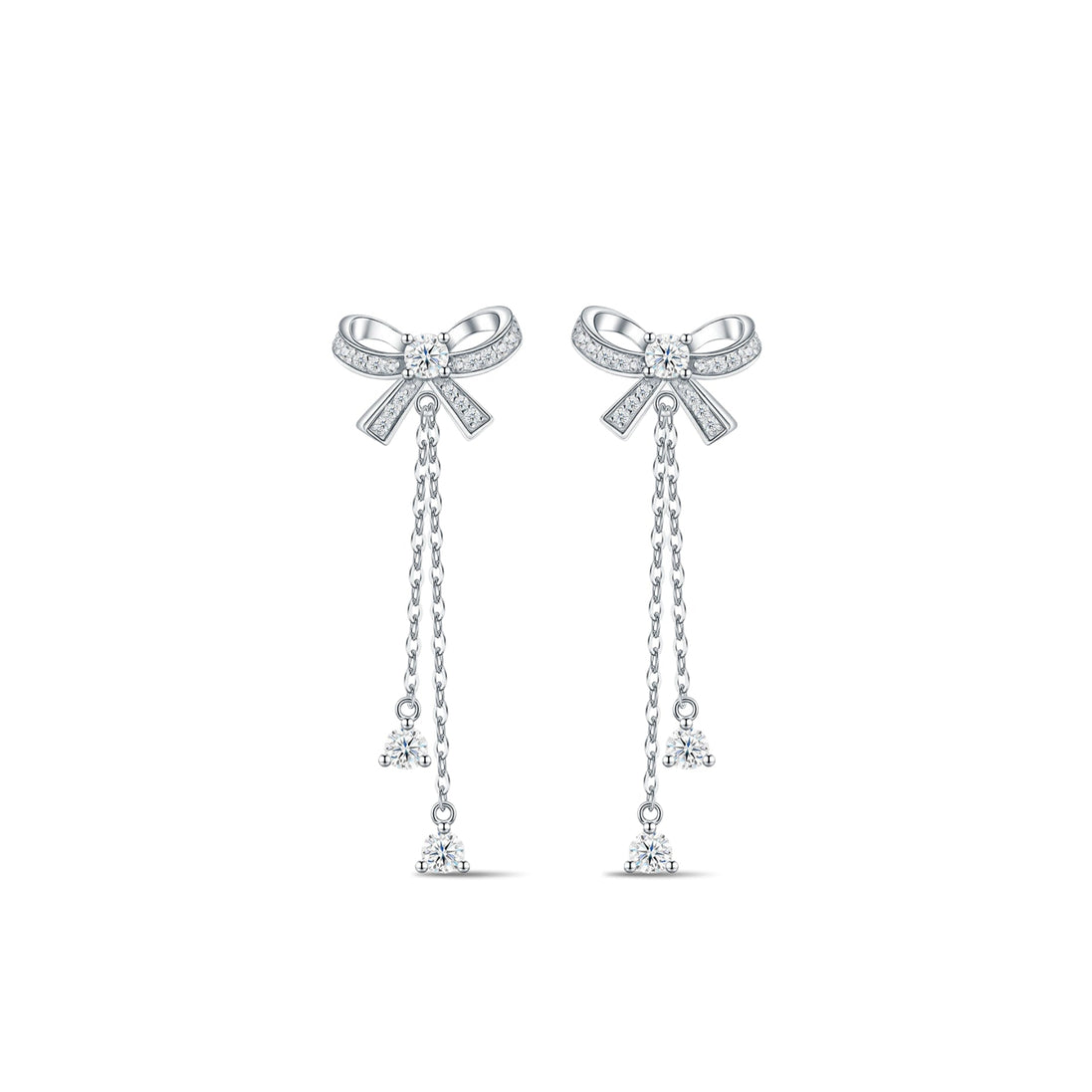 Handcrafted Moissanite Bowknot Drop Earrings