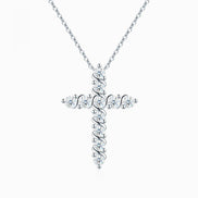 Collana con Pendente a Croce con Diamante Moissanite