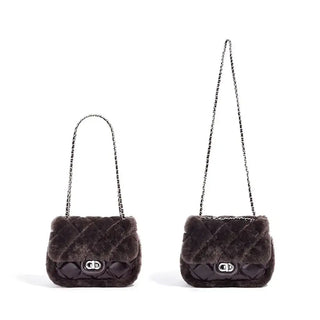 Elegant geometric leather handbag in dark gray, large capacity, single shoulder crossbody bag for women.