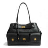Women's Black Leather Tote Bag