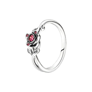 New Princess Ring Series Sterling Silver with rose design and pink zircon stones for elegant timeless style.