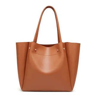 Shopper Bag with Slot Pocket and Zipper in brown, featuring stylish design and durable construction.