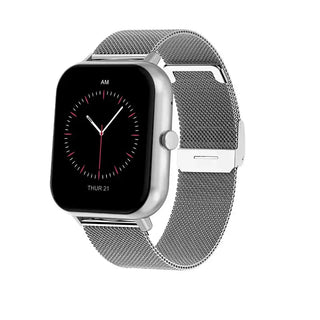 Smartwatches with Bluetooth featuring a sleek design and a stylish mesh band.