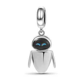 New Princess Ring Series Sterling Silver charm featuring a silver figure with blue accents and a hanging design.