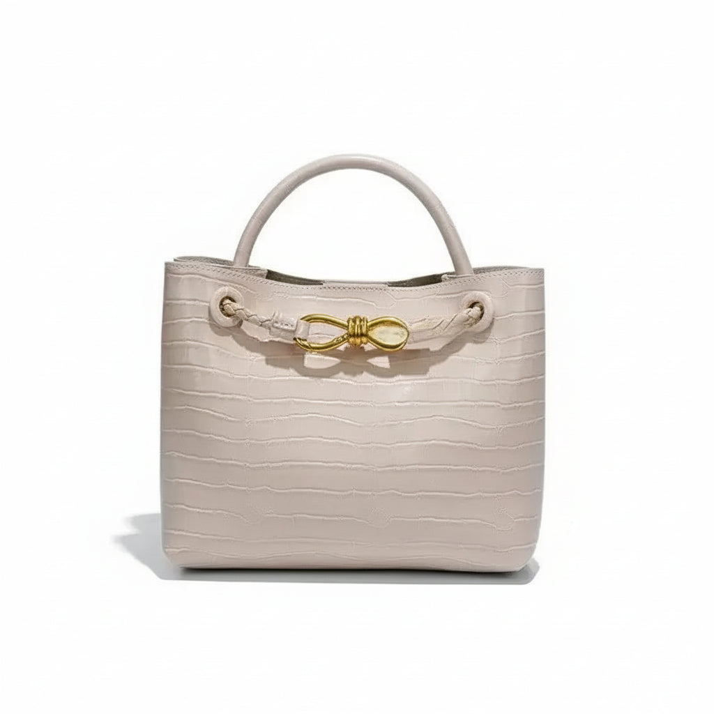 Women's Handbag Stone Pattern Tote Bag with soft exterior and stylish hasp closure.