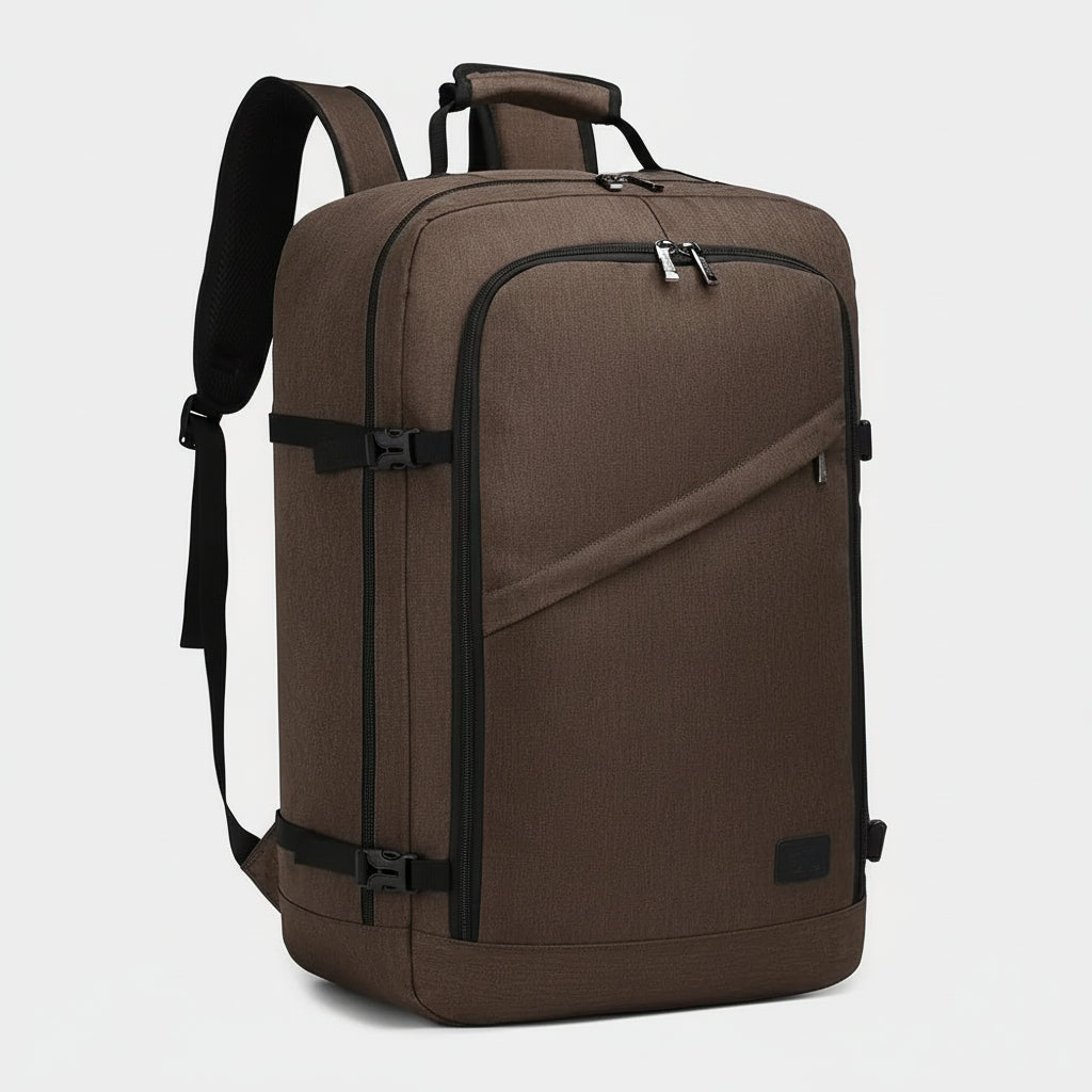 Backpack Waterproof Laptop Travel in brown with reflective safety design, ideal for men and outdoor adventures.