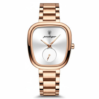 Wristwatch for Woman waterproof stainless steel with a sleek design and rose gold finish.