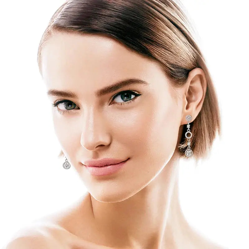 Moissanite Drop Earrings 925 Sterling Silver