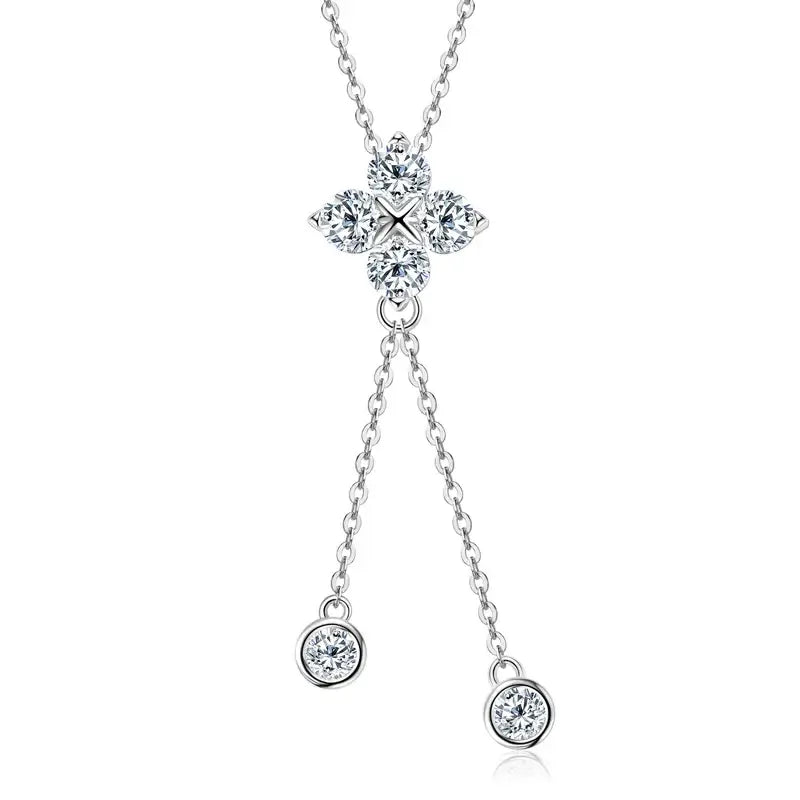 Moissanite Four Leaf Clover Pendant Necklace