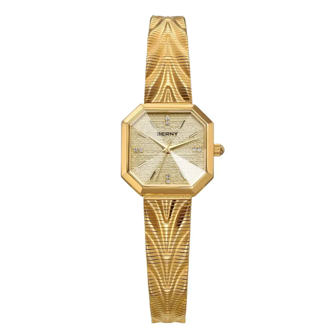 Wristwatches Stainless Steel by BERNY, model 2928L, featuring a luxurious gold design and precision quartz movement.