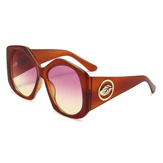 Sunglasses with a unique design and logo, perfect for outdoor sports and stylish sun protection.