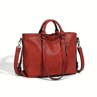 Vintage Women's Bag in red leather with large capacity and stylish design, perfect for any occasion.