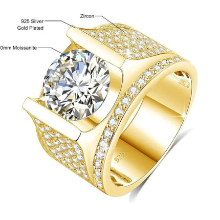 Moissanit-Ring für Herren