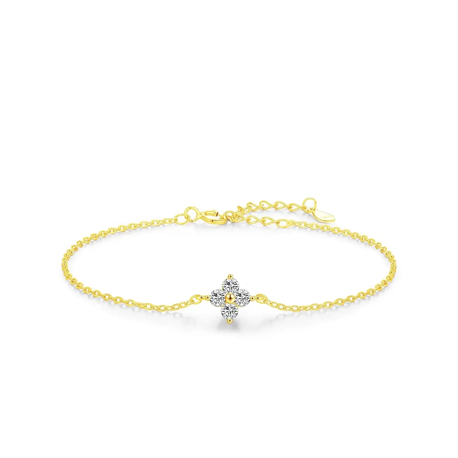 Bracelet 925 Sterling Silver with cubic zirconia accents, elegant design and adjustable fit in gift box.