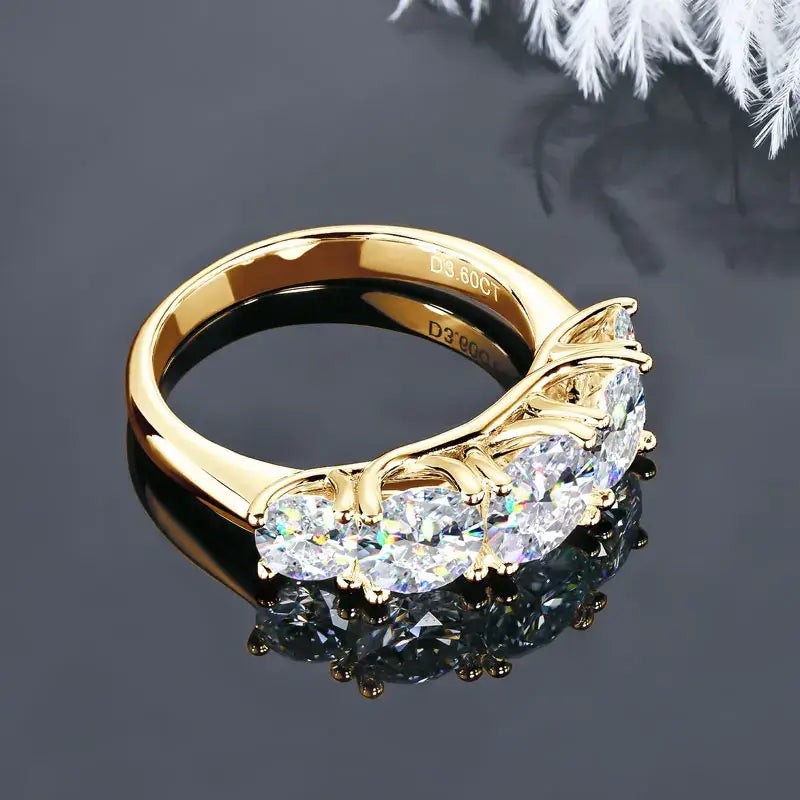 Moissanite Wedding Rings for Women in 18k Gold Plated design, featuring sparkling moissanite stones.