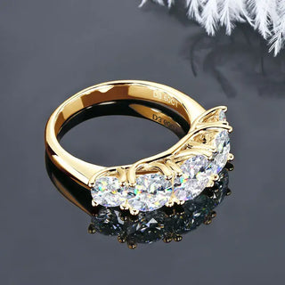 Moissanite Wedding Rings for Women in 18k Gold Plated design, featuring sparkling moissanite stones.