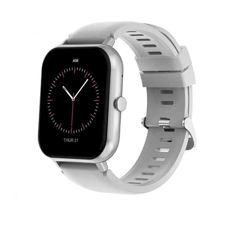 Smartwatches with Bluetooth featuring a sleek design and a stylish gray band.