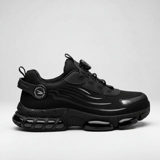 Anti-smash Work Shoes For Men with rubber outsole, waterproof fabric upper, and metal toe cap for safety.