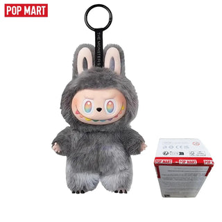 Labubu Doll - Blind Box Gift featuring a plush vinyl doll in a gray bunny costume with original box from POP MART.