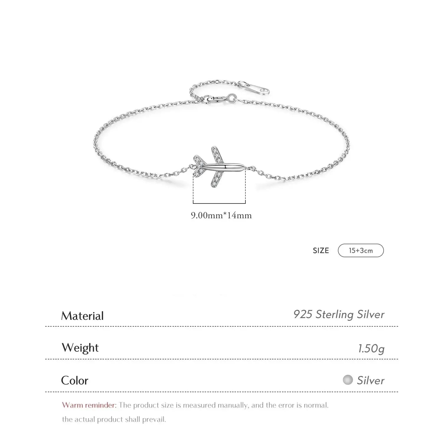 Bracelet 925 Sterling Silver with adjustable size and a geometric design, perfect for any occasion