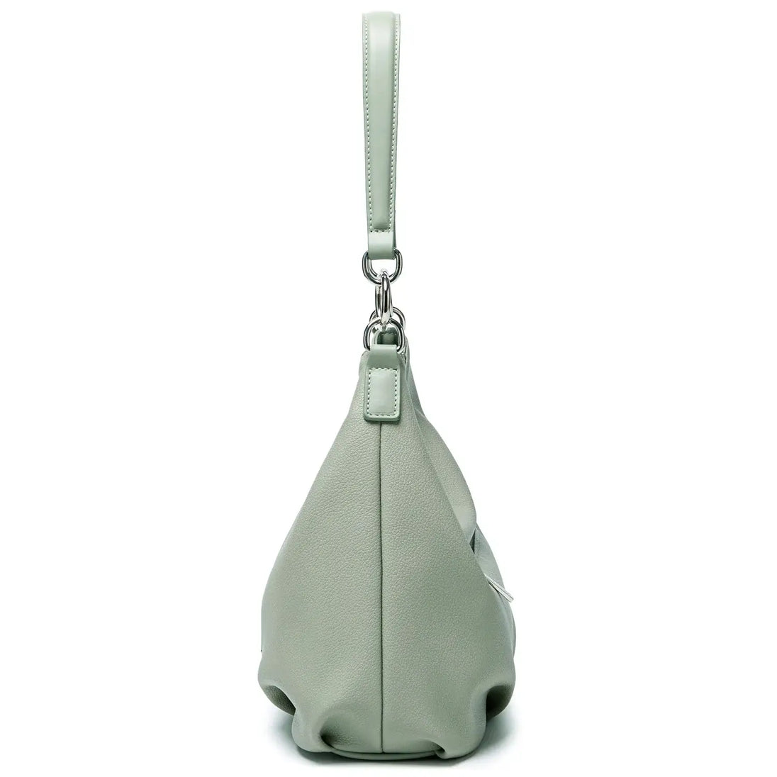 Light green luxury crossbody bag for women, soft PU material, casual satchel with wide strap, suitable for parties.