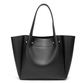 Shopper Bag with Slot Pocket and Zipper, stylish black tote bag with sleek design