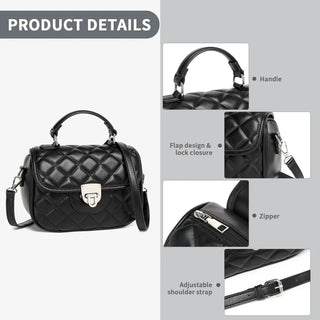 Crossbody Bags high-quality PU leather with adjustable shoulder strap, flap design, lock closure, and zipper detail.