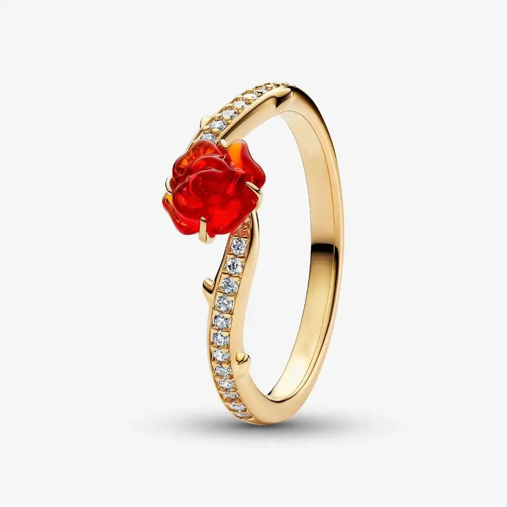 New Princess Ring Series Sterling Silver featuring a luminous crown-shaped design with zircon inlay.