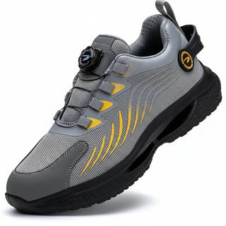Anti-smash Work Shoes For Men with breathable fabric and rubber outsole for safety and comfort.