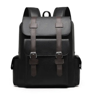 Backpack for men, leather large capacity casual travel backpack by HTLT, ideal for daily use and travel.