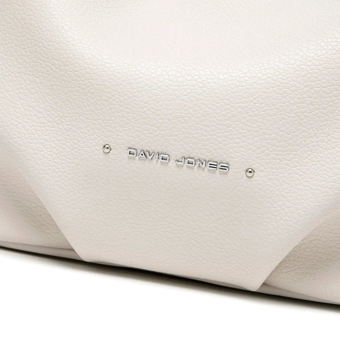 White luxury crossbody bag for women by David Jones, featuring a soft PU material and stylish design.