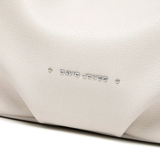 White luxury crossbody bag for women by David Jones, featuring a soft PU material and stylish design.