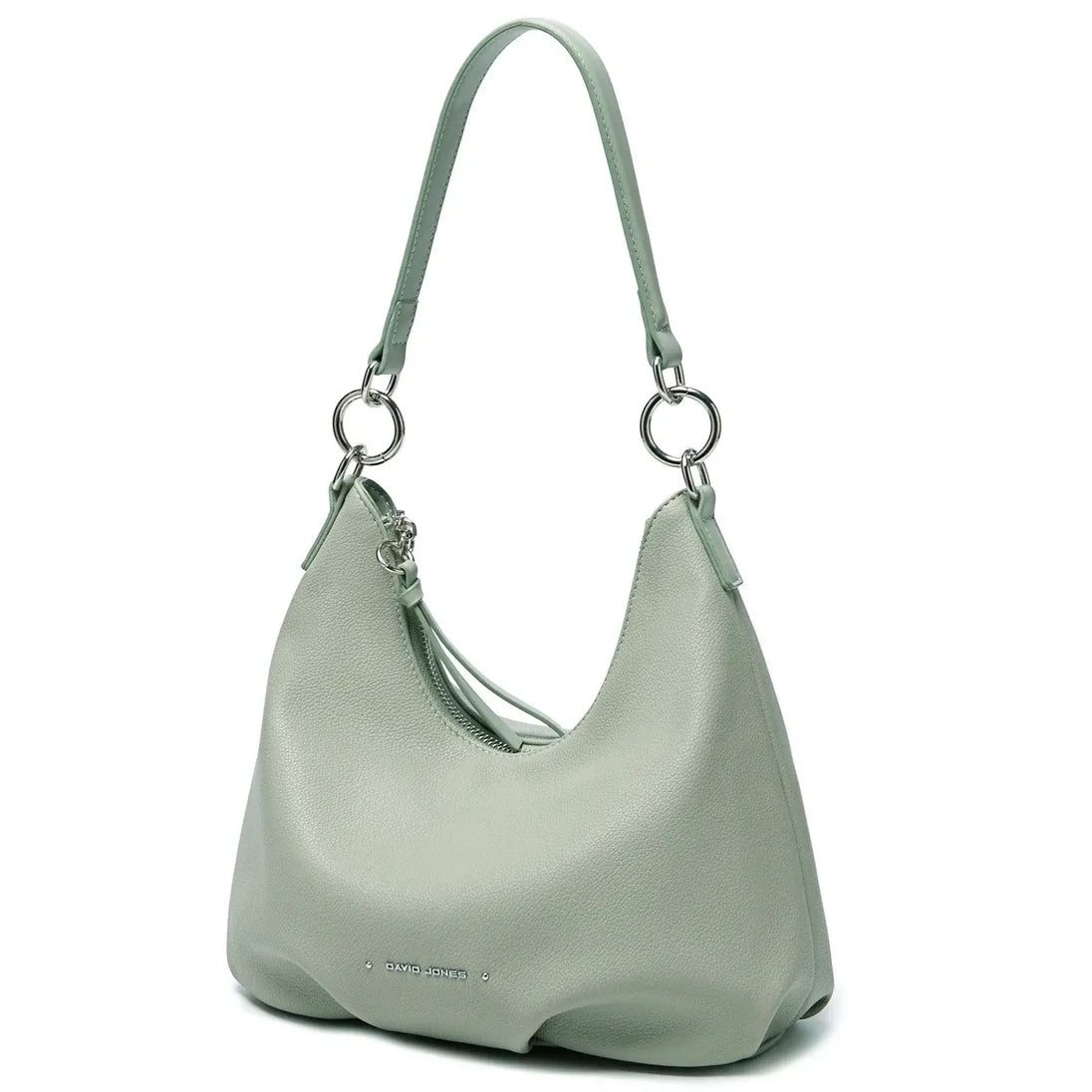 Luxury crossbody bag for women in mint green, soft PU material, casual satchel with wide strap, zipper closure.