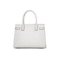 Croc-Embossed Leather Top Handle Bag with Shoulder Strap