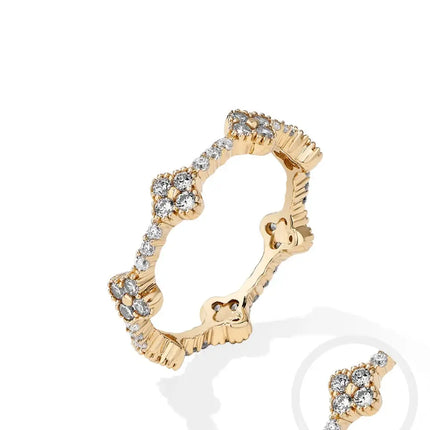 Genuine Moissanite Ring for Women – 925 Sterling Silver, Gold Plated with Certificate