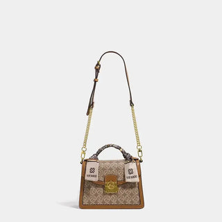 Stylish Women's Shoulder Crossbody Bag with gold accents and floral design, perfect for various occasions.