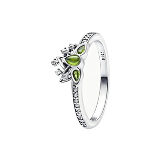New Princess Ring Series Sterling Silver featuring sparkling zircon and crown-shaped design.