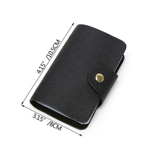 Women's Handbag 4-Piece Set in black PU leather, featuring a slim wallet design with button closure.