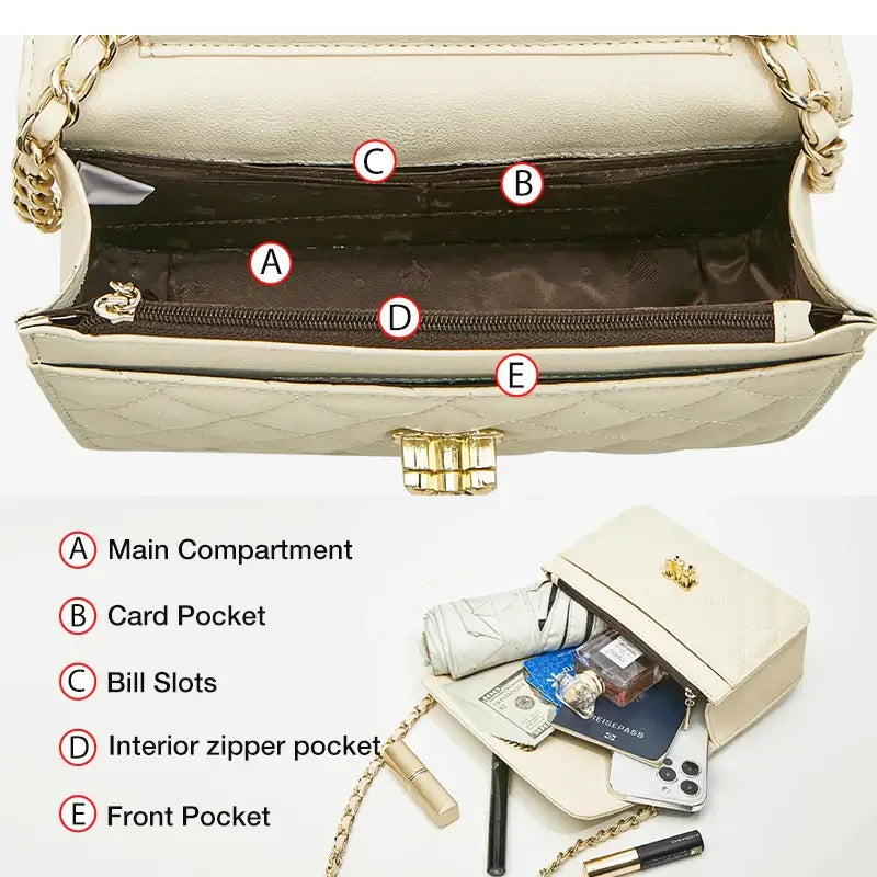 Crossbody Bag with gold chain