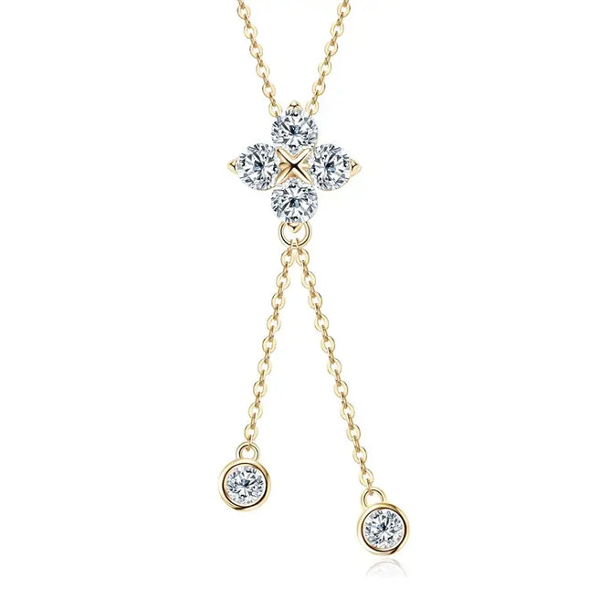 Moissanite Four Leaf Clover Pendant Necklace