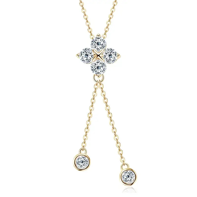 Moissanite Four Leaf Clover Pendant Necklace