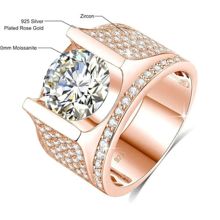 Moissanit-Ring für Herren