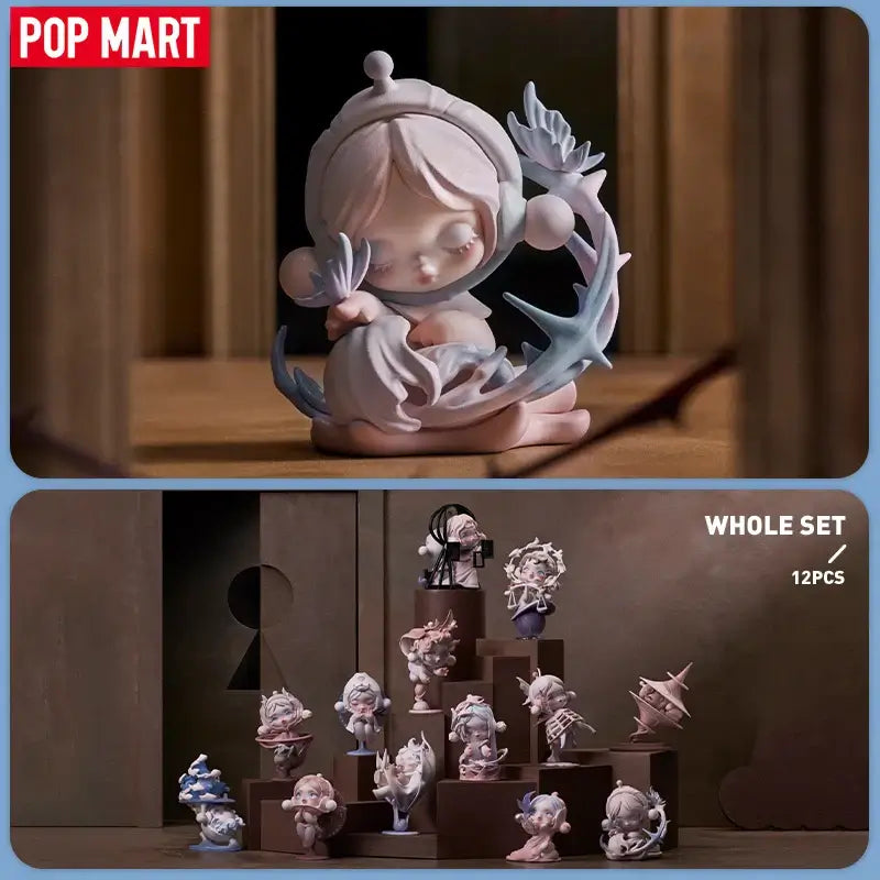 POP MART Skull Panda model in pastel colors, whole set of 12 creative collectibles for fans and collectors.