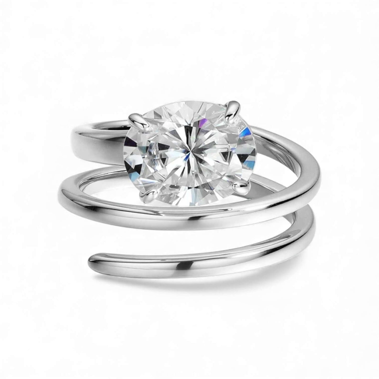 14K Plated Moissanite Solitaire Ring
