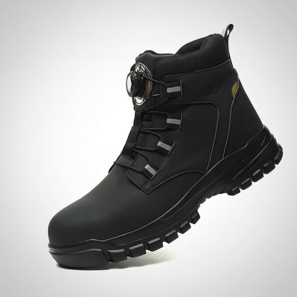 Anti-smash Work Shoes For Men featuring rubber outsole, waterproof design, and metal toe cap for ultimate safety.
