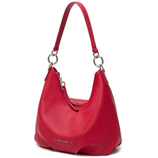 Red casual shoulder bag with soft PU material and wide strap for women, perfect for parties and everyday use.