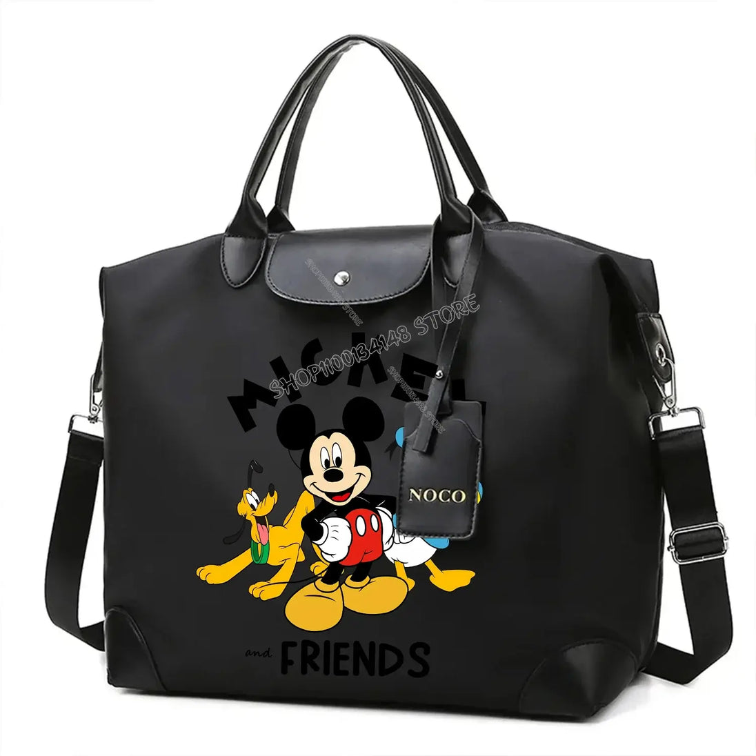 Disney Mickey Mouse Crossbody Bag featuring Mickey and friends in a stylish black design.