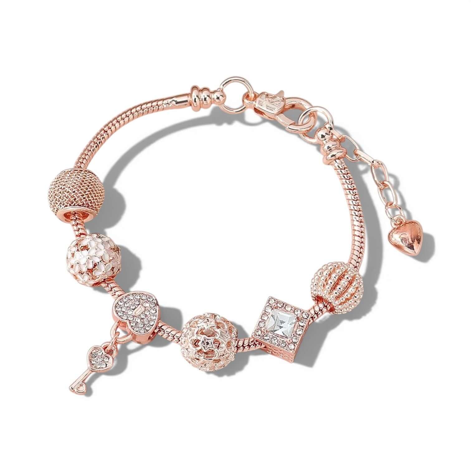 Multi-Charm Bracelet with Rose & Swan