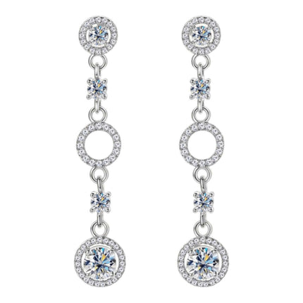 Pendientes colgantes de moissanita en plata de ley 925