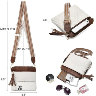 PU Crossbody Bag featuring a stylish design, adjustable strap, and multiple interior pockets.